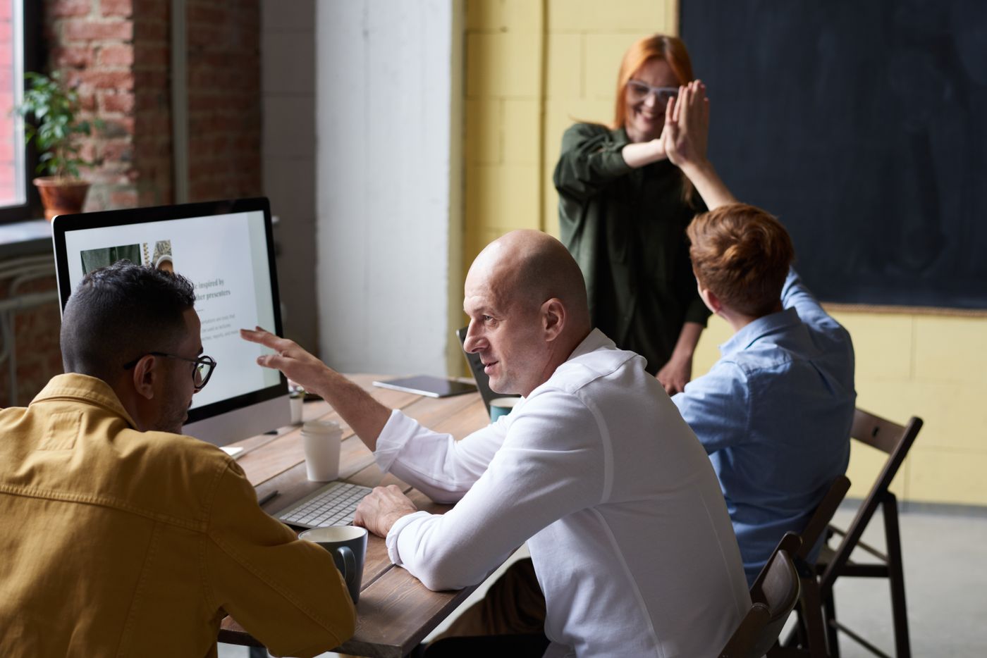Developers collaborating on a live project