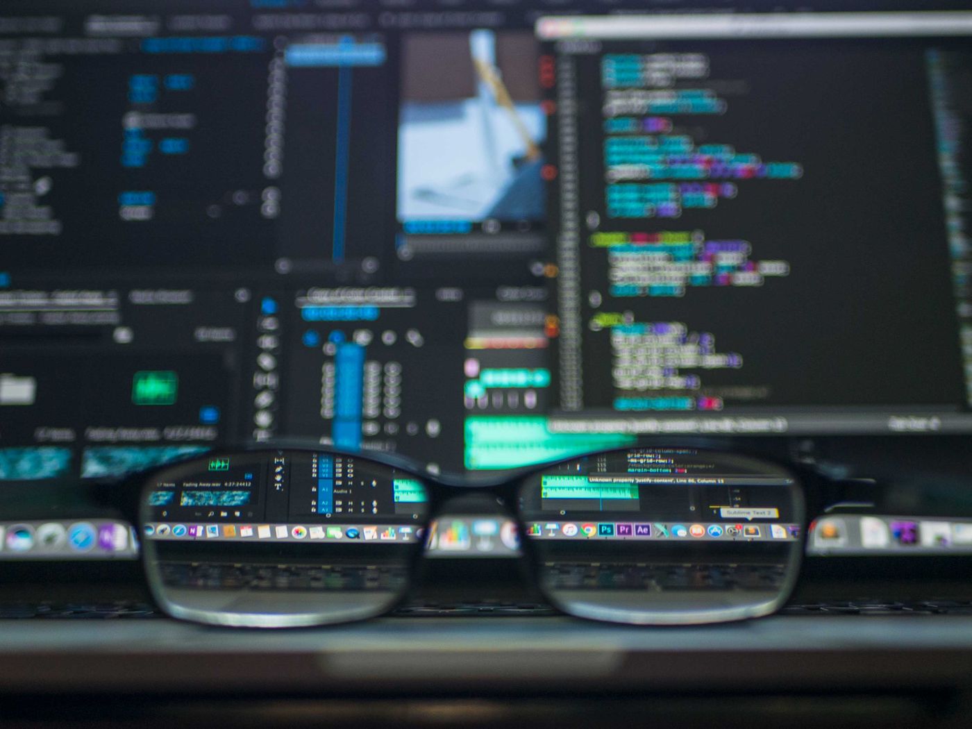 Application code open on a development workstation